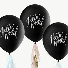 Indlæs billede til gallerivisning Hello World 3 stk balloner - Sort