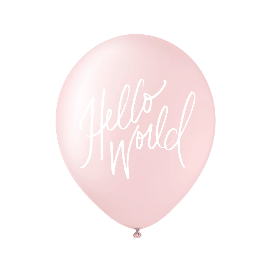 Hello World 3 stk balloner - Rosa